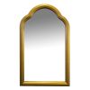 DunaWest Arched Top Handcrafted Metal Encased Accent Wall Mirror; Antique Gold