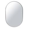 DunaWest 35 Inch Modern Oval Hanging Accent Wall Mirror with Metal Frame; Silver