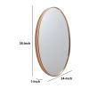 DunaWest 35 Inch Oval Hanging Accent Wall Mirror with Metal Frame; Matte Gold