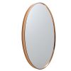 DunaWest 35 Inch Oval Hanging Accent Wall Mirror with Metal Frame; Matte Gold