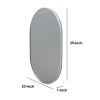 DunaWest 35 Inch Modern Oval Hanging Accent Wall Mirror with Metal Frame; Silver