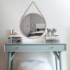 DunaWest Round Metal Frame Wall Mirror with Hanging Rope; Antique Brass