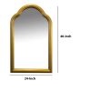 DunaWest Arched Top Handcrafted Metal Encased Accent Wall Mirror; Antique Gold