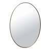 DunaWest 35 Inch Oval Hanging Accent Wall Mirror with Metal Frame; Matte Gold