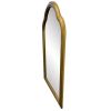 DunaWest Arched Top Handcrafted Metal Encased Accent Wall Mirror; Antique Gold