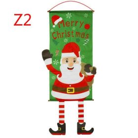 Christmas Tree Old Man Elf Hanging Cloth Window Wall Dress Up Hanging Cloth Window Decoration (size: Z2)