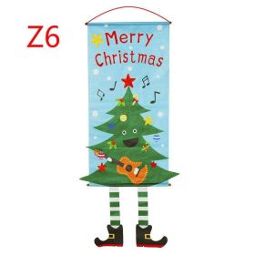 Christmas Tree Old Man Elf Hanging Cloth Window Wall Dress Up Hanging Cloth Window Decoration (size: Z6)