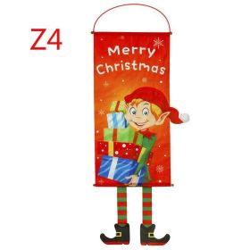 Christmas Tree Old Man Elf Hanging Cloth Window Wall Dress Up Hanging Cloth Window Decoration (size: Z4)