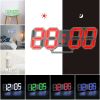 3D LED Display Digital Clock 12/24 Hour Nightlight Watch USB Alarm Clock Home