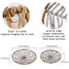 Set 2 Round Woven Wall Baskets - Rustic Metal Frame Weaving Boho for Home Decoration