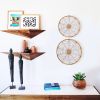 Set 2 Round Woven Wall Baskets - Rustic Metal Frame Weaving Boho for Home Decoration